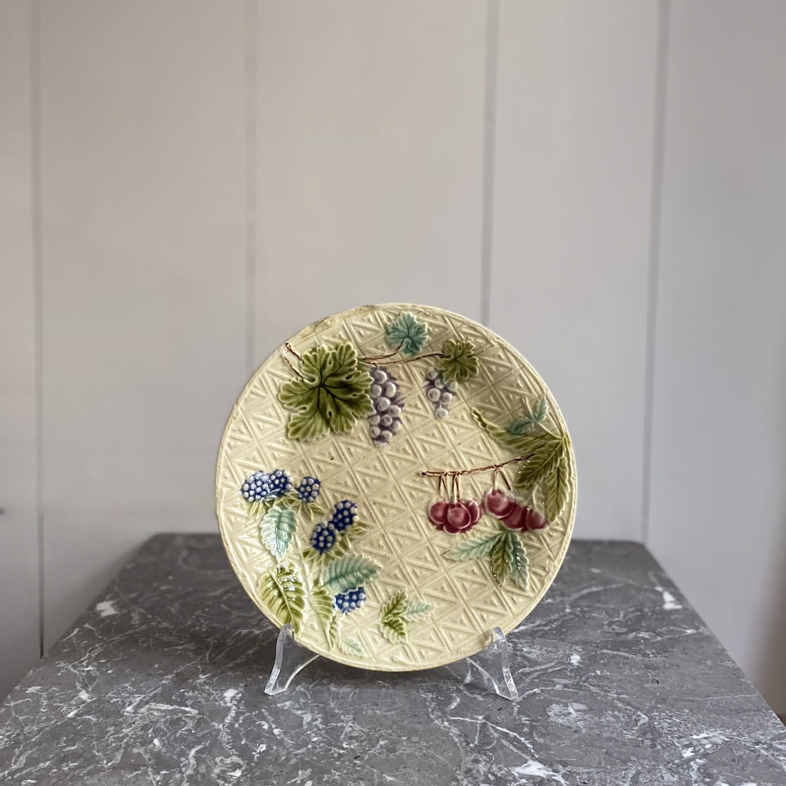 Coppia di piatti barbotine