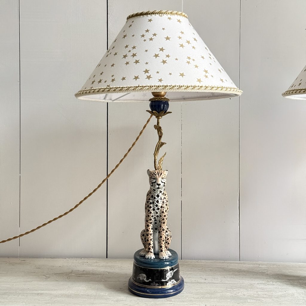 Coppia di lampade a ghepardi