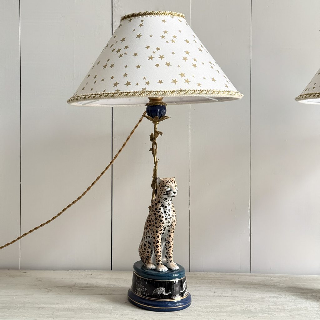 Coppia di lampade a ghepardi