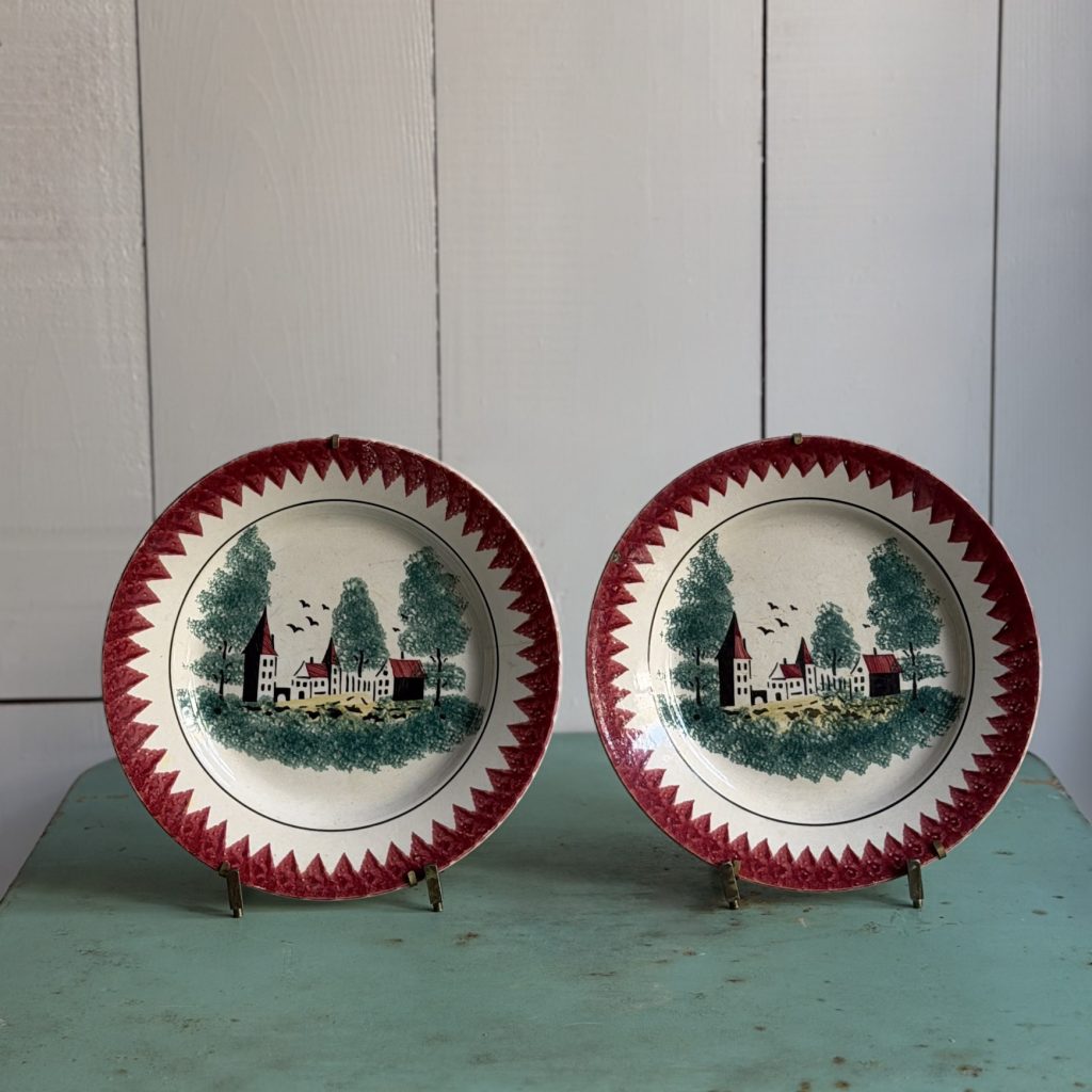 Coppia di piatti rosa