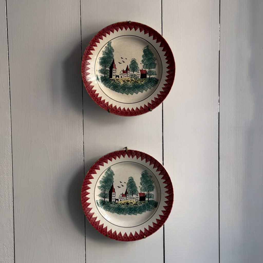 Coppia di piatti rosa